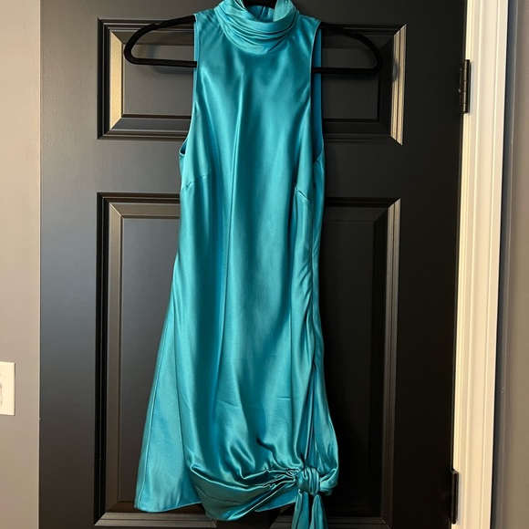 Cinq a Sept - Denis Knotted Silk Blue Dress - Picture 2 of 8